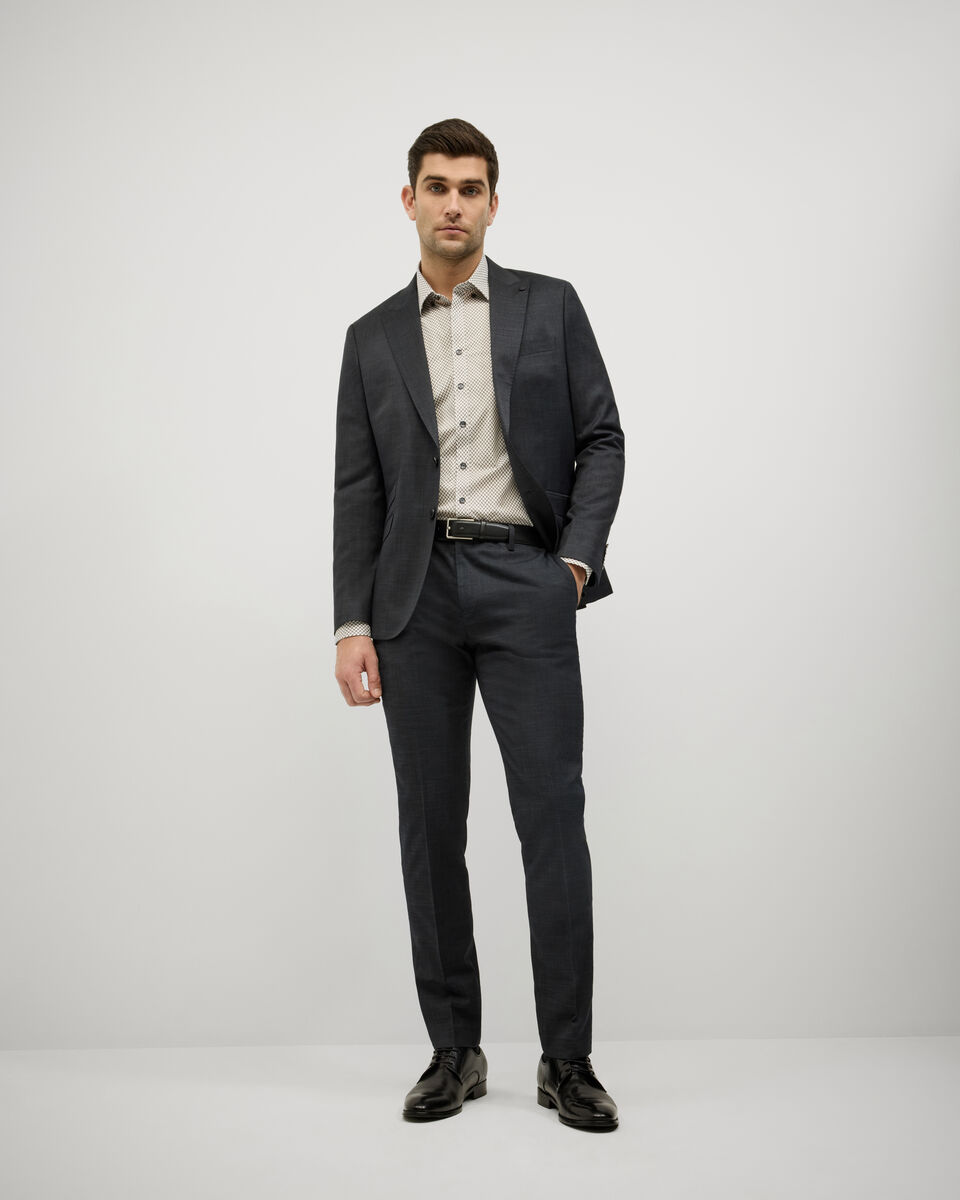 Single Breasted Textured Tailored Jacket, Charcoal, hi-res